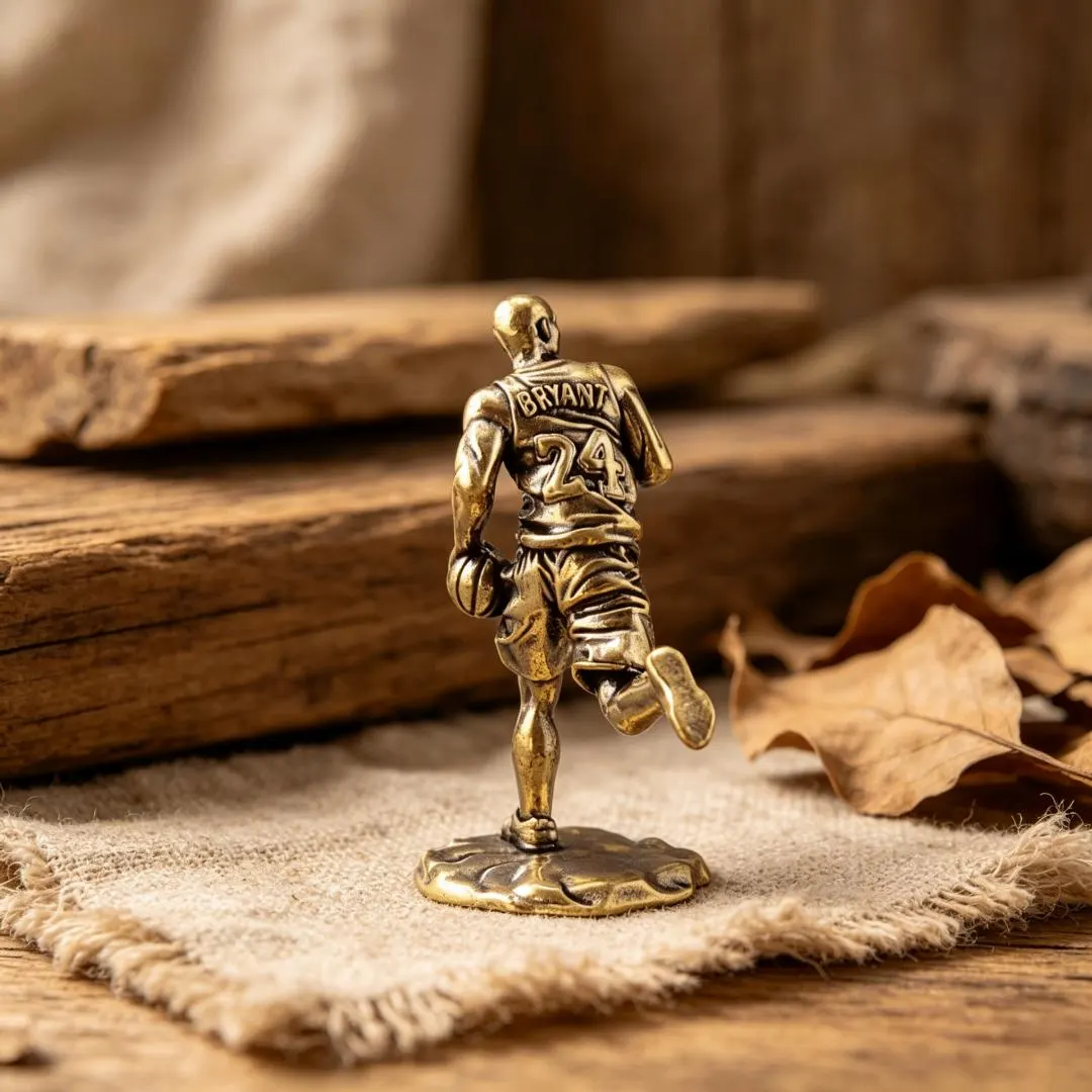 Handcrafted Copper Basketball Player Figurine | Artisanal Decor | Nostalgic Home Accent | Unique Gift for Sports Lovers — Copper figurine image 3