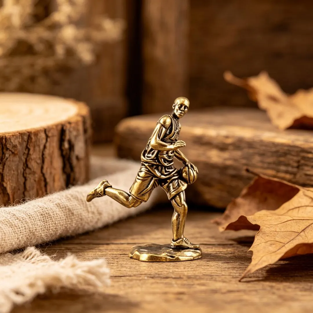 Handcrafted Copper Basketball Player Figurine | Artisanal Decor | Nostalgic Home Accent | Unique Gift for Sports Lovers — Copper figurine image 1