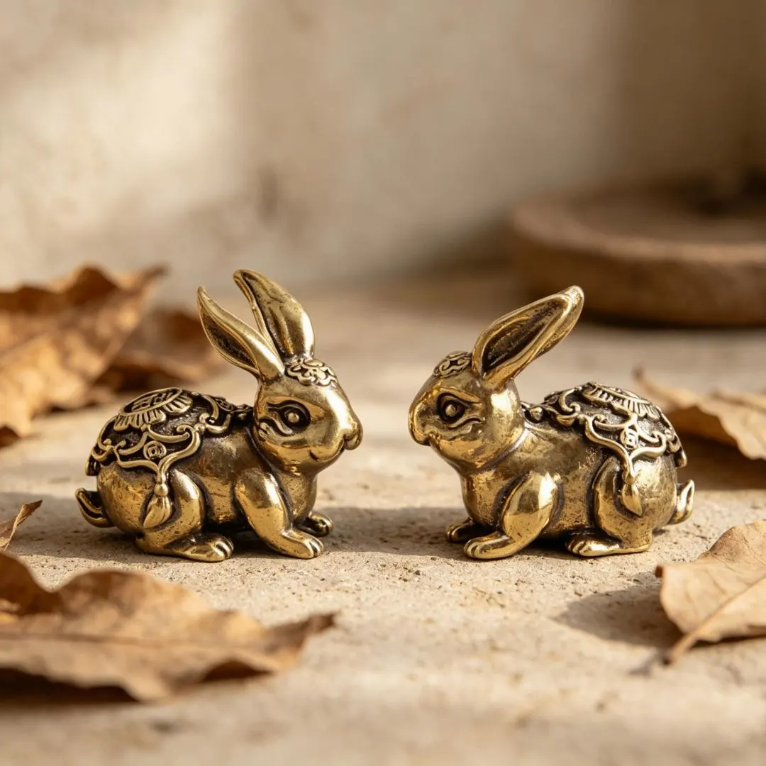 Handmade Brass Rabbit Statue — Copper figurine image 3