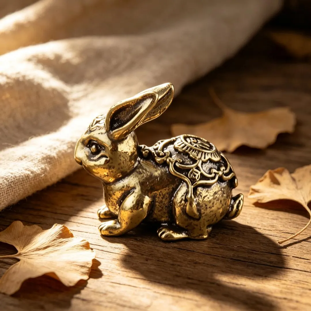Handmade Brass Rabbit Statue — Copper figurine image 4