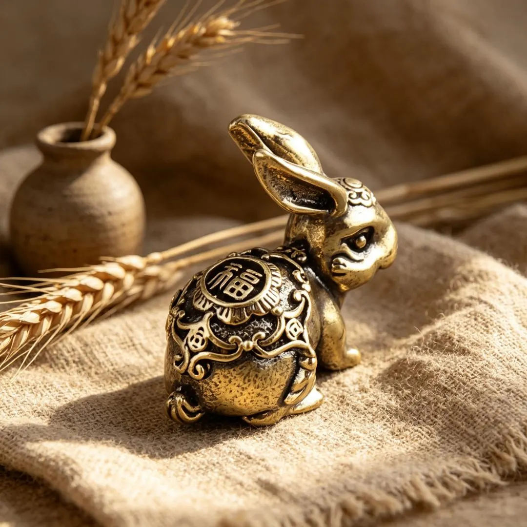 Handmade Brass Rabbit Statue — Copper figurine image 5