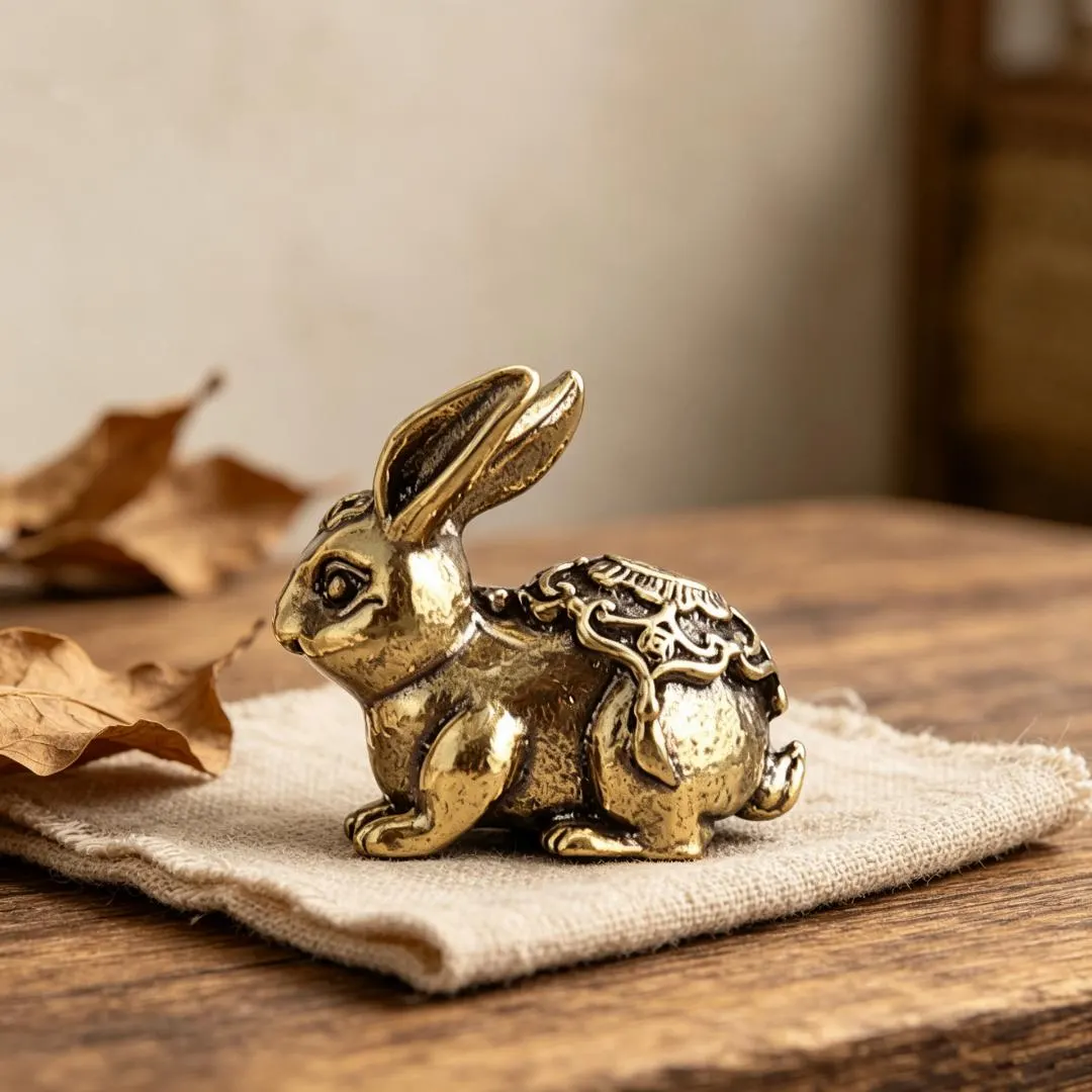 Handmade Brass Rabbit Statue — Copper figurine image 6