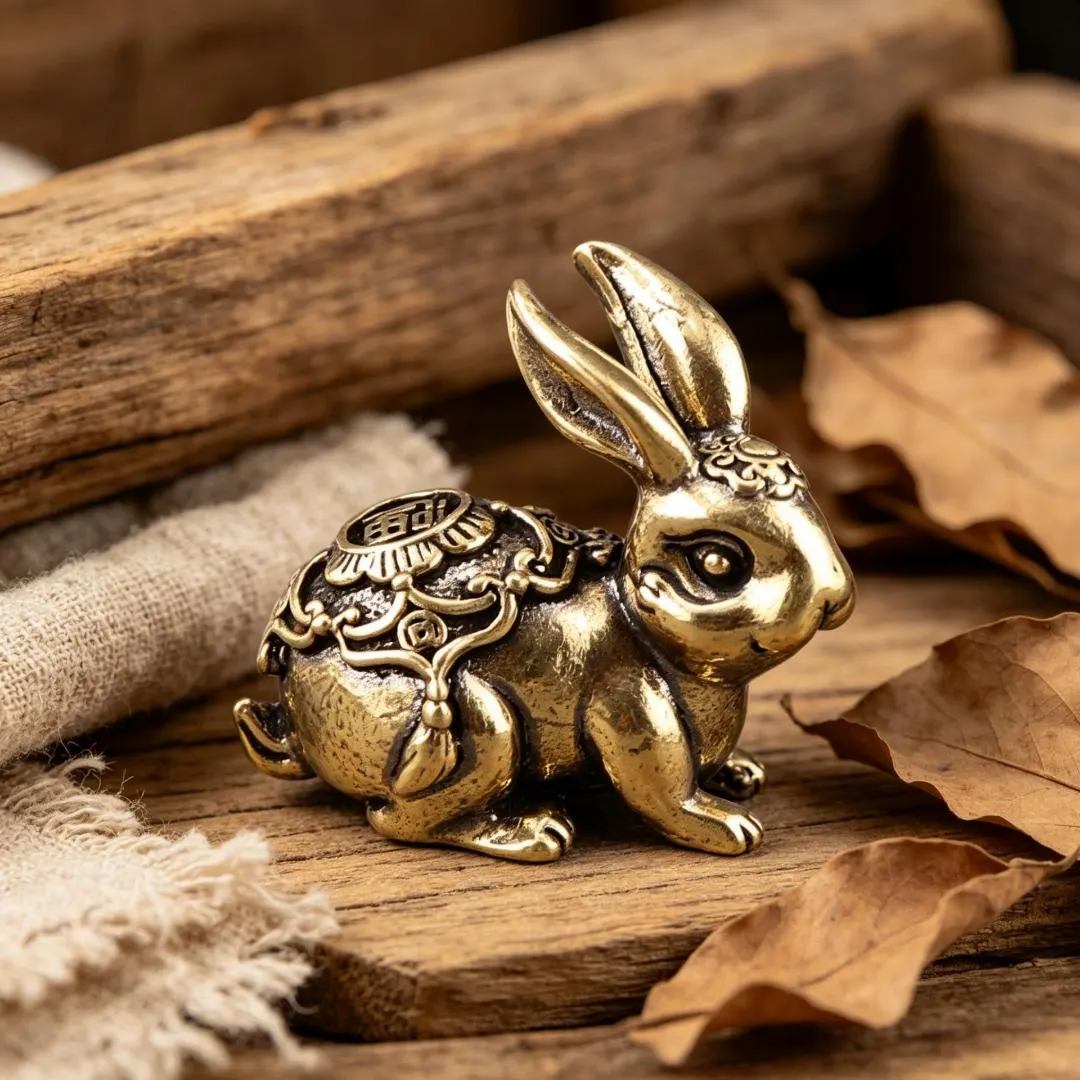 Handmade Brass Rabbit Statue — Copper figurine image 7