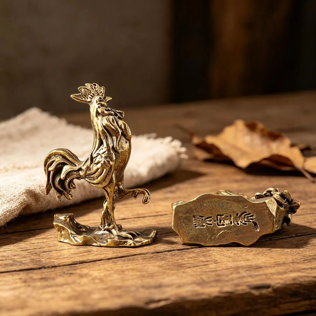 Handmade Brass Rooster Figurine — Copper figurine image 6