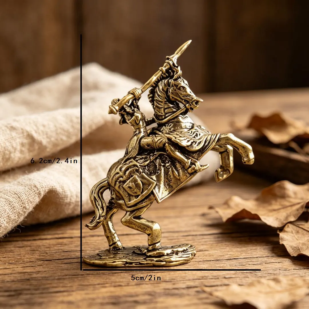 Handmade Brass Knight on Horse Figurine — Brass figurine image 2
