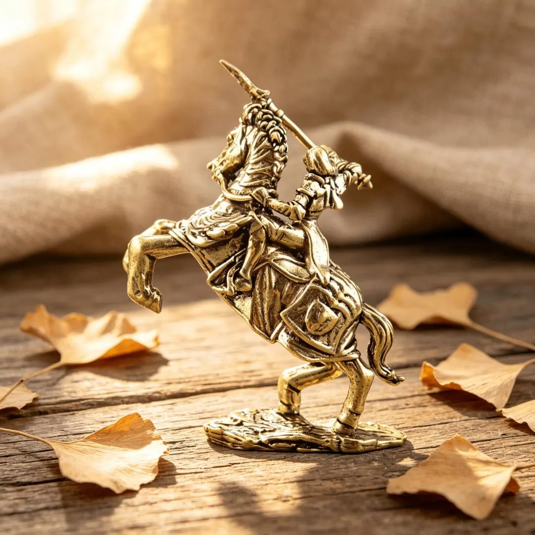 Handmade Brass Knight on Horse Figurine — Brass figurine image 4