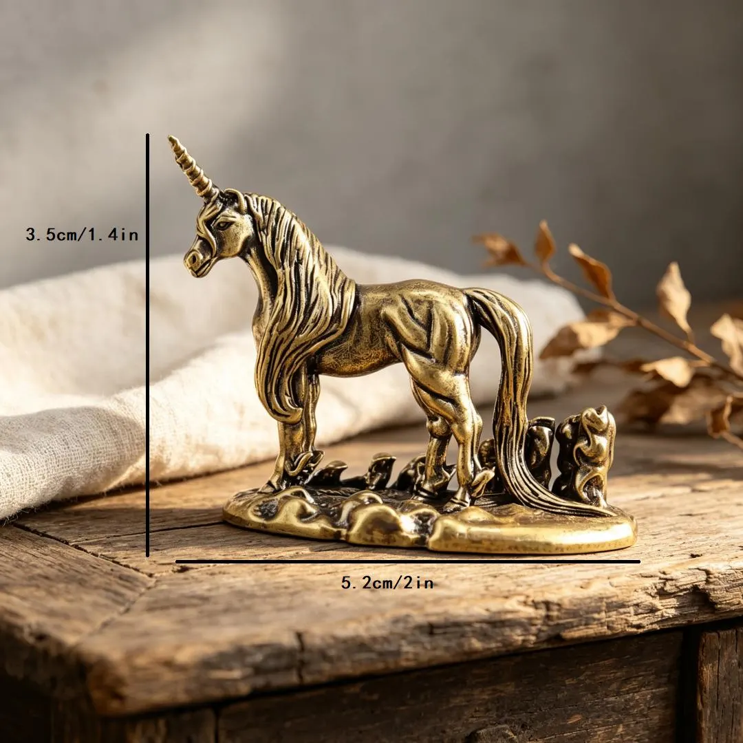 Handmade Brass Unicorn Statue — Brass figurine image 3