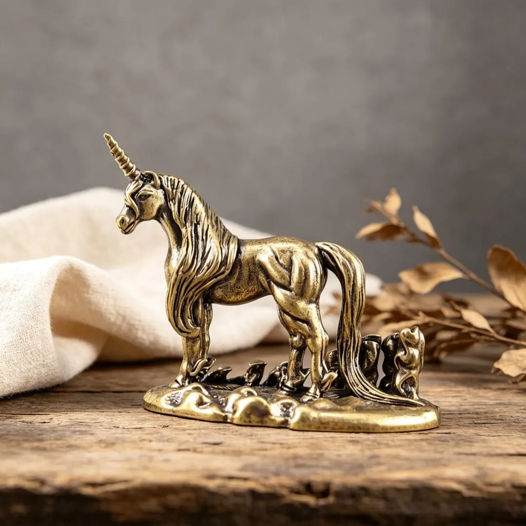 Handmade Brass Unicorn Statue — Brass figurine image 4