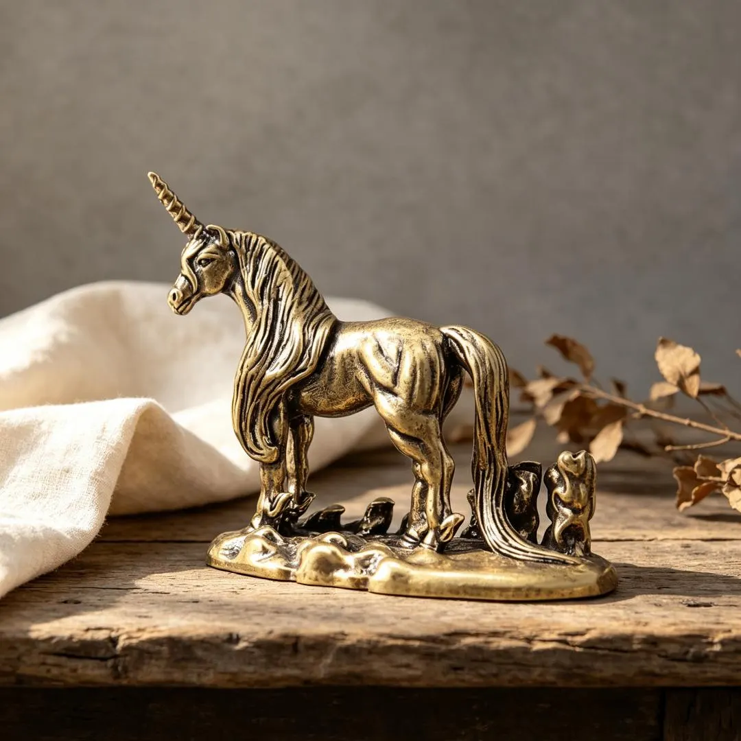Handmade Brass Unicorn Statue — Brass figurine image 5