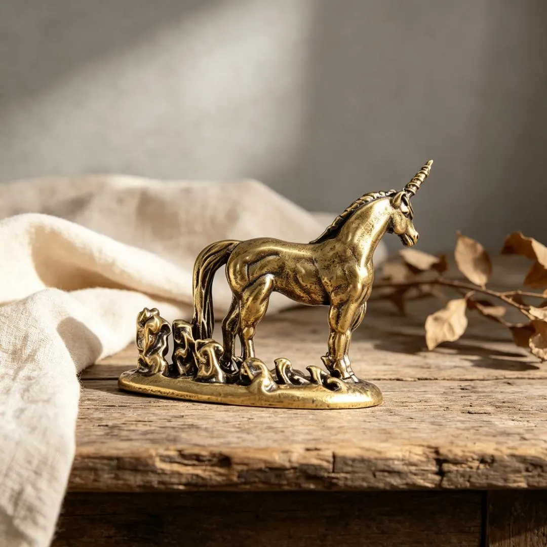 Handmade Brass Unicorn Statue — Brass figurine image 6