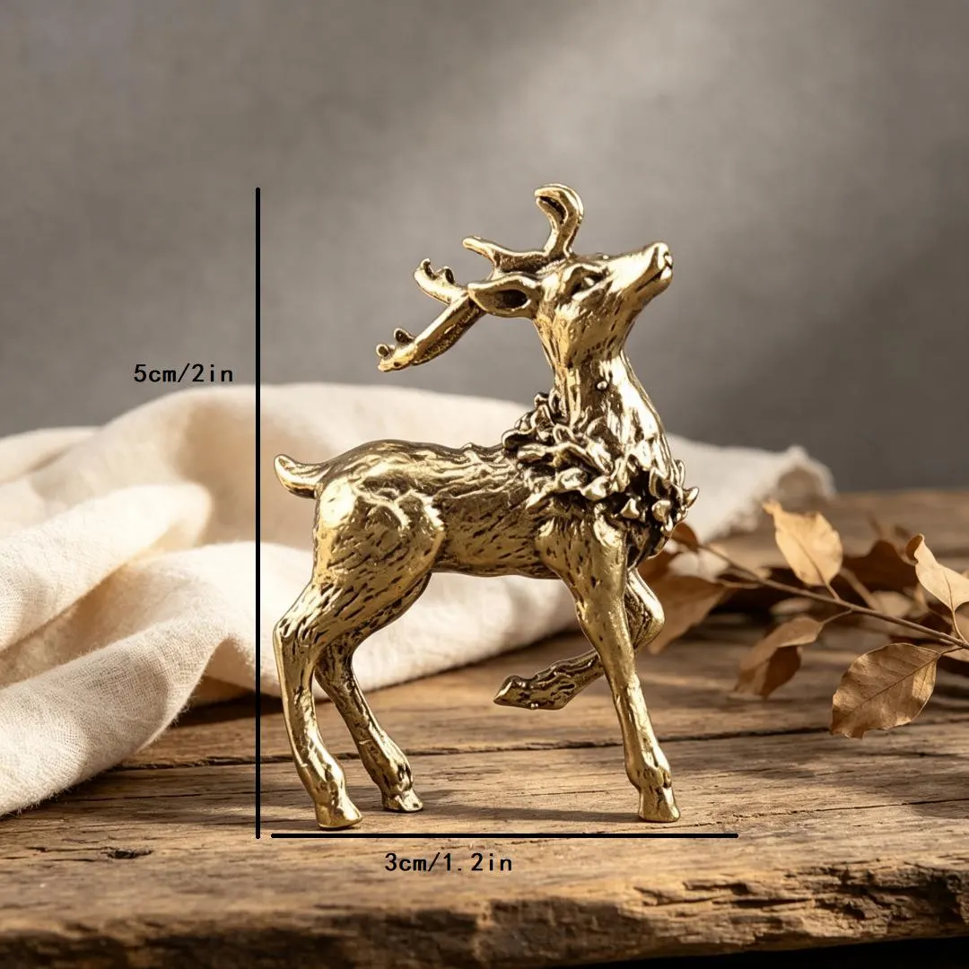 Vintage Brass Deer Figurine — Copper figurine image 2