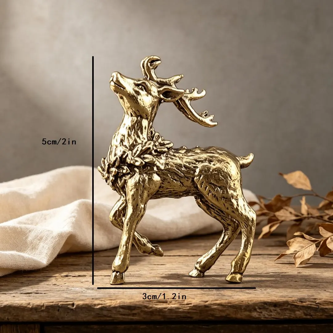 Vintage Brass Deer Figurine — Copper figurine image 3