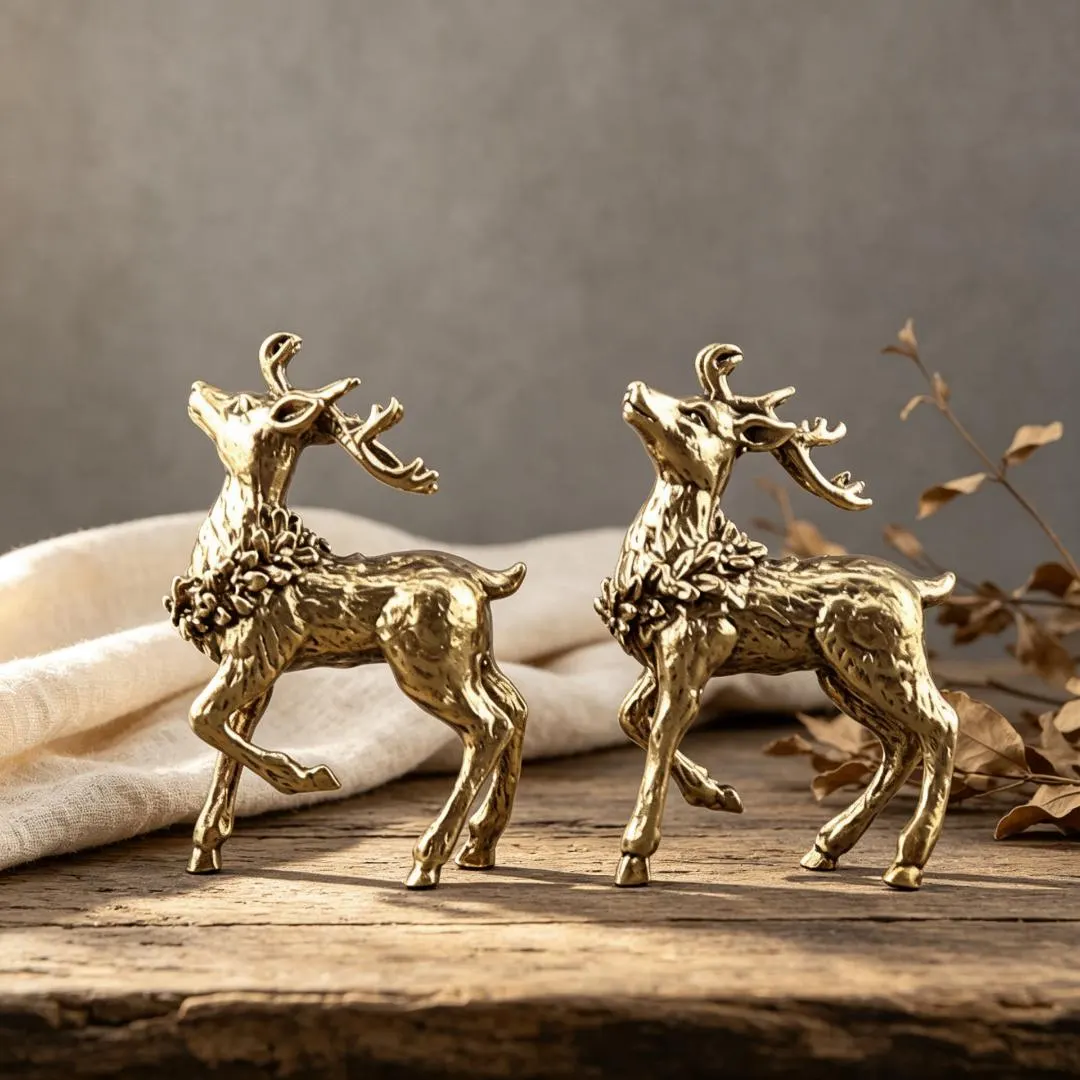 Vintage Brass Deer Figurine — Copper figurine image 4