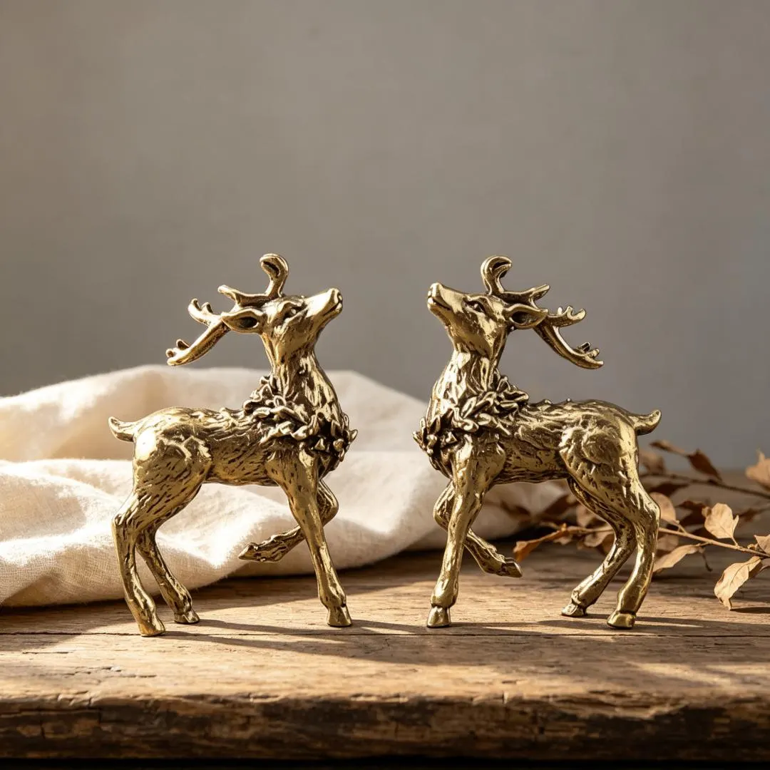Vintage Brass Deer Figurine — Copper figurine image 5