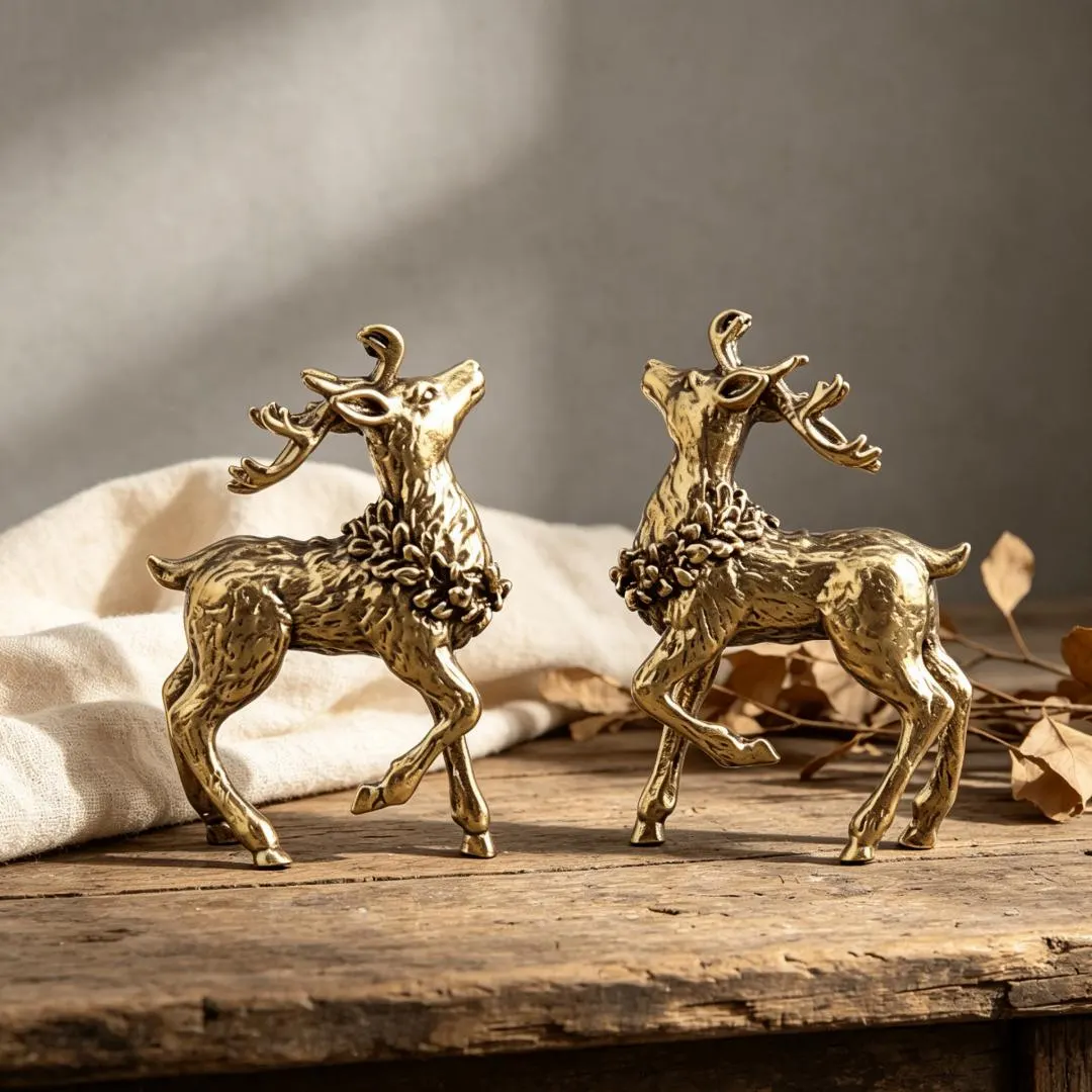 Vintage Brass Deer Figurine — Copper figurine image 1