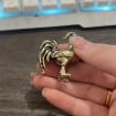 Handmade Brass Rooster Figurine — Copper figurine image 2