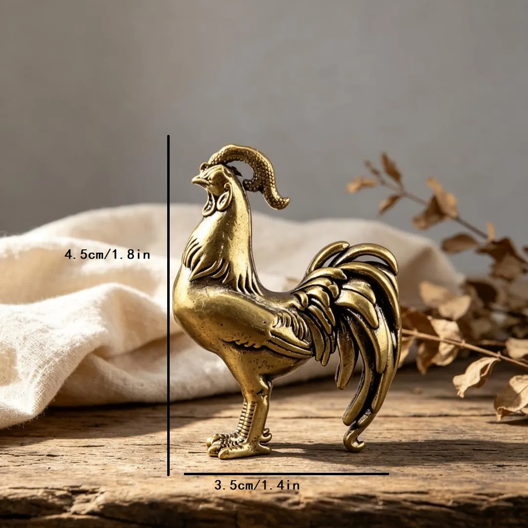 Handmade Brass Rooster Figurine — Copper figurine image 3