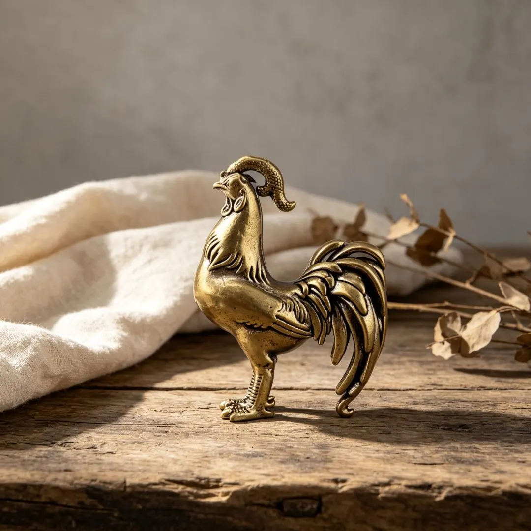 Handmade Brass Rooster Figurine — Copper figurine image 5