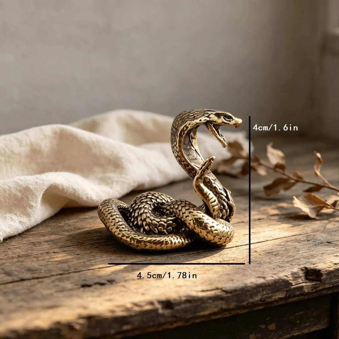 Handmade Brass Snake Figurine — Copper figurine image 2