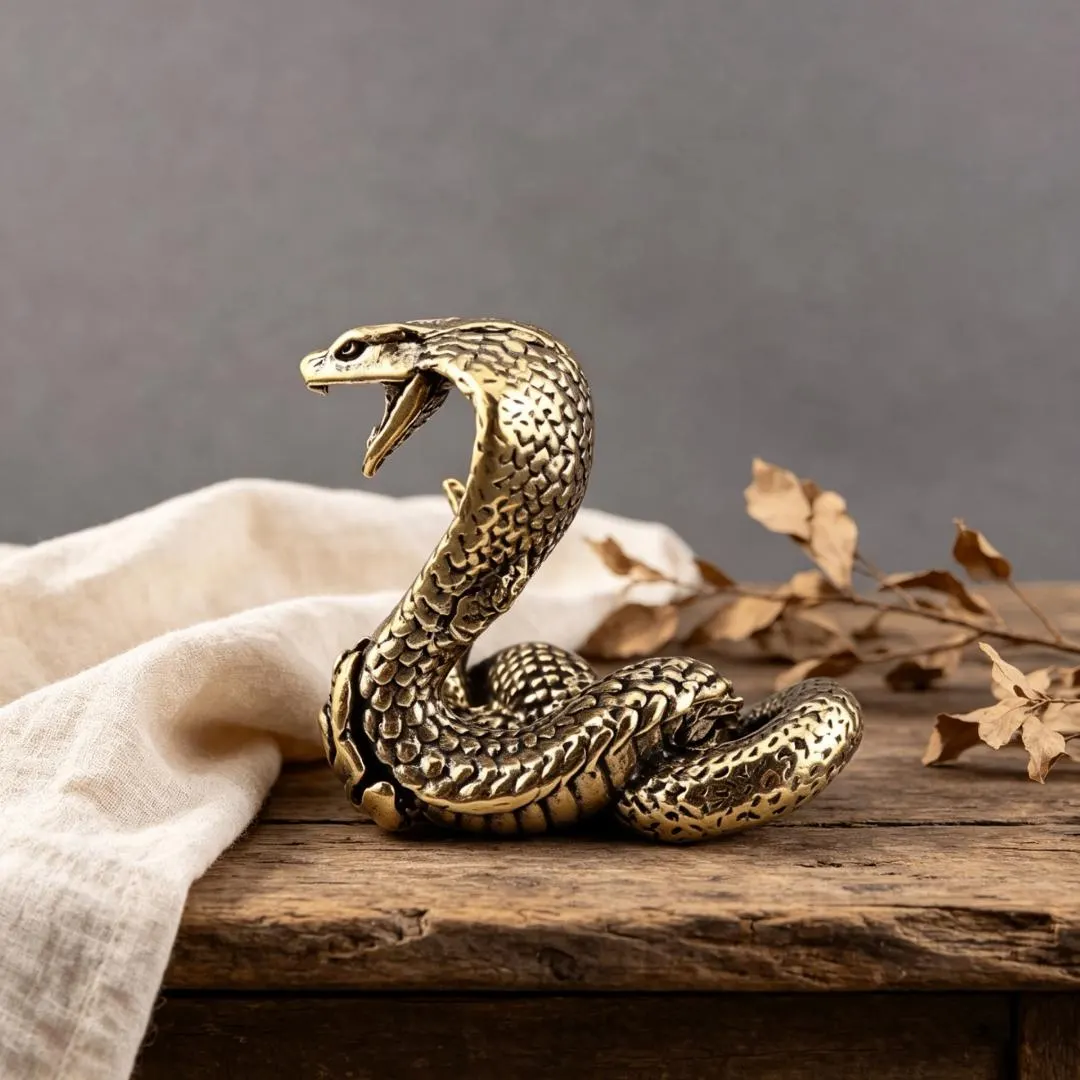Handmade Brass Snake Figurine — Copper figurine image 3