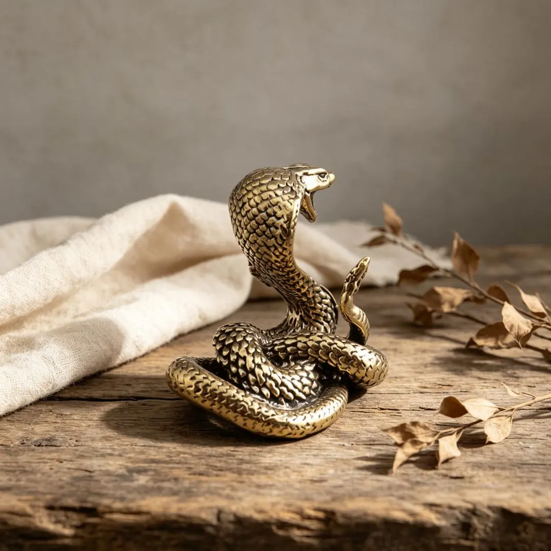 Handmade Brass Snake Figurine — Copper figurine image 4