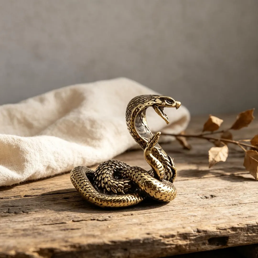 Handmade Brass Snake Figurine — Copper figurine image 5