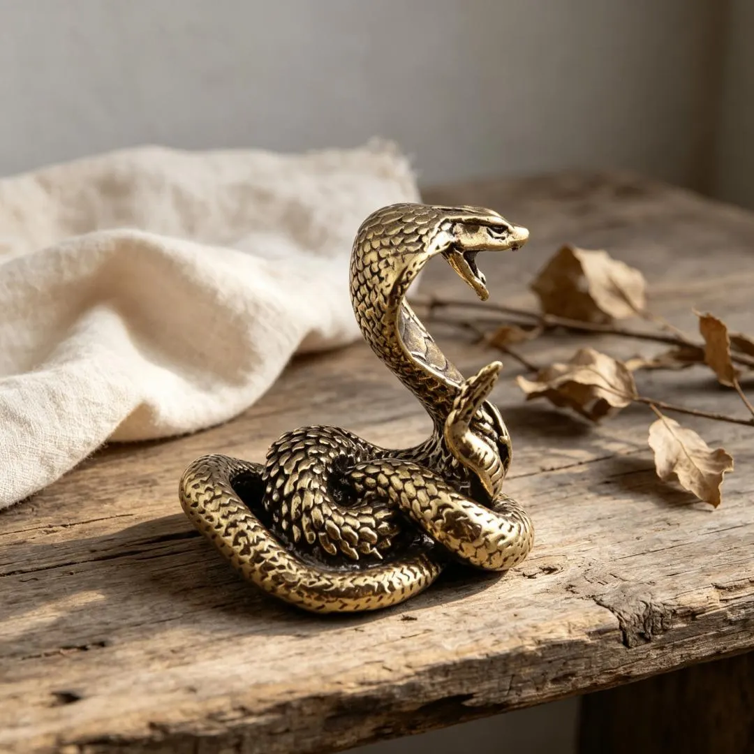 Handmade Brass Snake Figurine — Copper figurine image 1