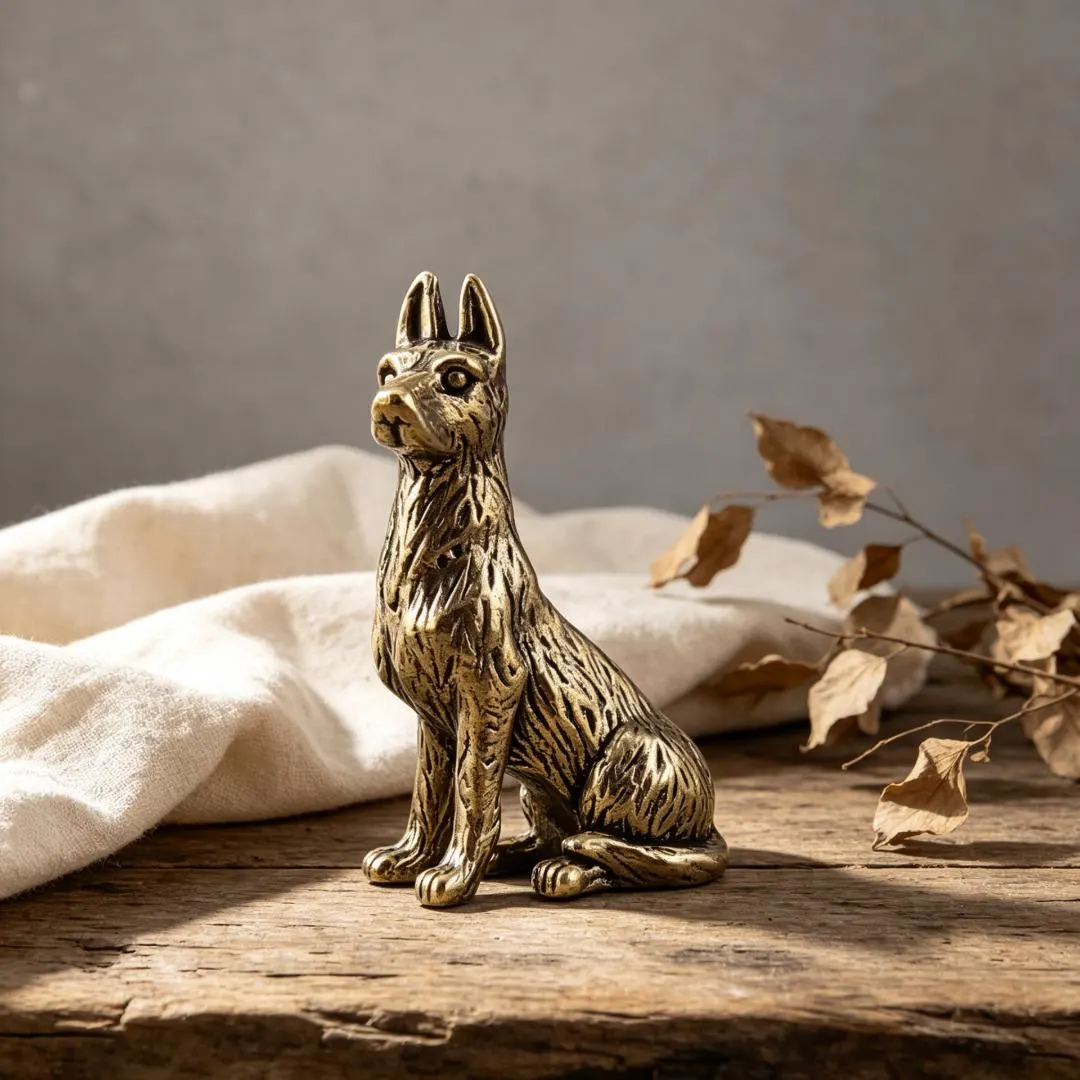 Handmade Brass Dog Figurine — Copper figurine image 6
