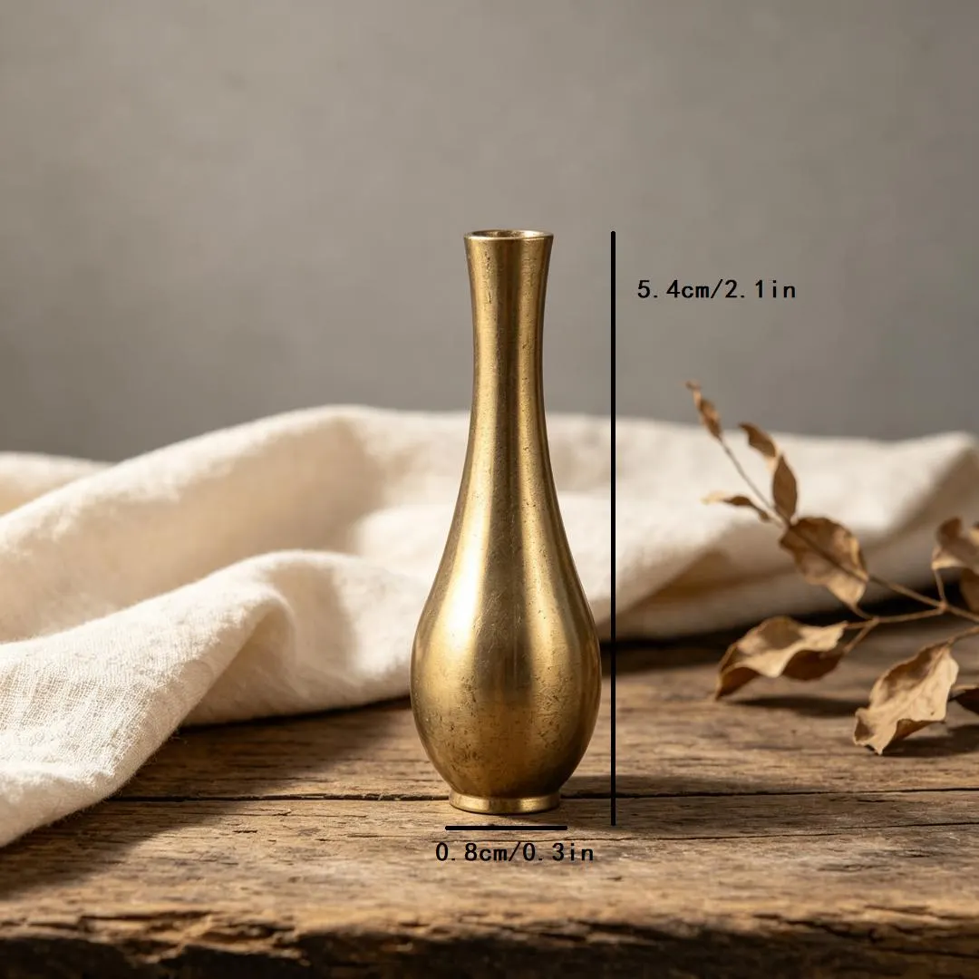 Handmade Brass Bud Vase — Copper figurine image 3