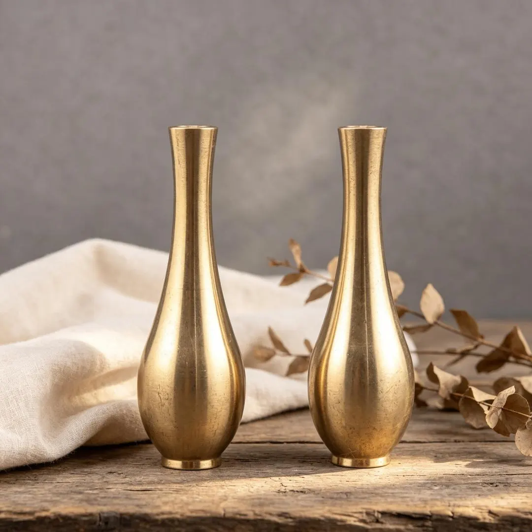 Handmade Brass Bud Vase — Copper figurine image 4