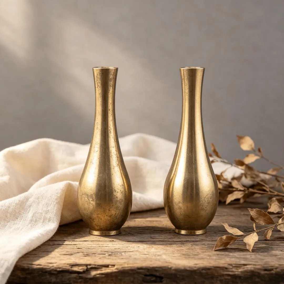 Handmade Brass Bud Vase — Copper figurine image 5