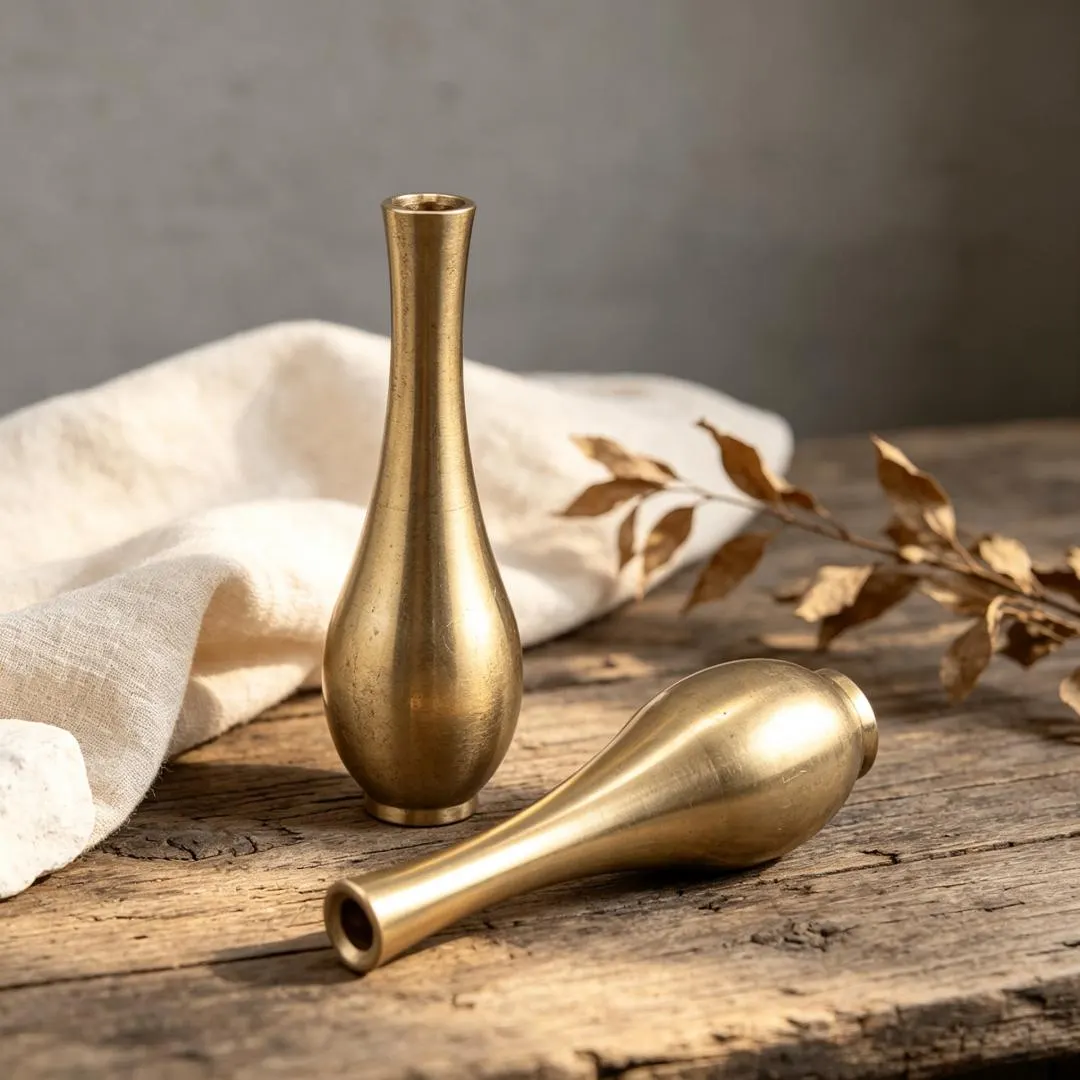 Handmade Brass Bud Vase — Copper figurine image 6
