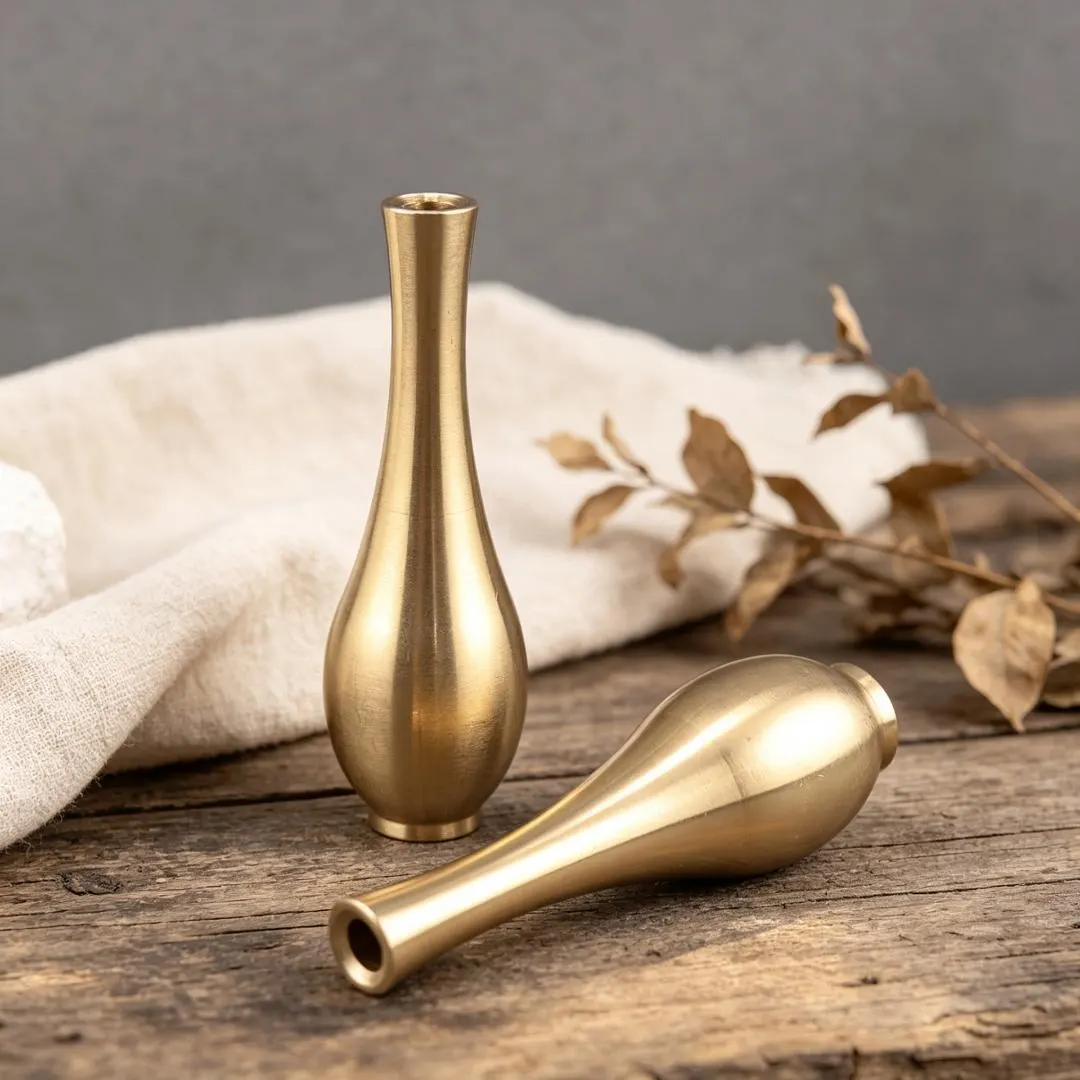 Handmade Brass Bud Vase — Copper figurine image 7