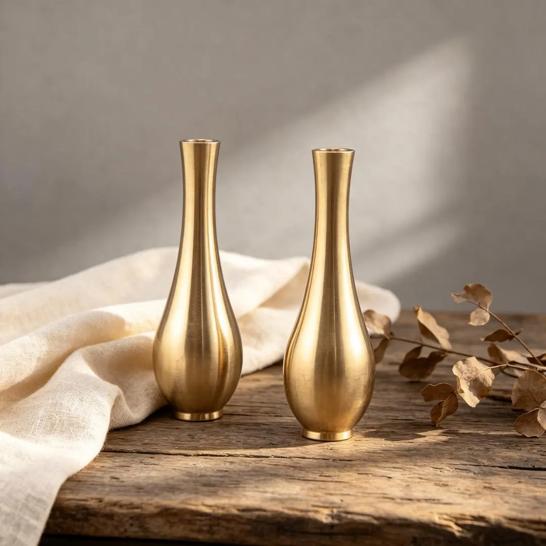 Handmade Brass Bud Vase — Copper figurine image 8