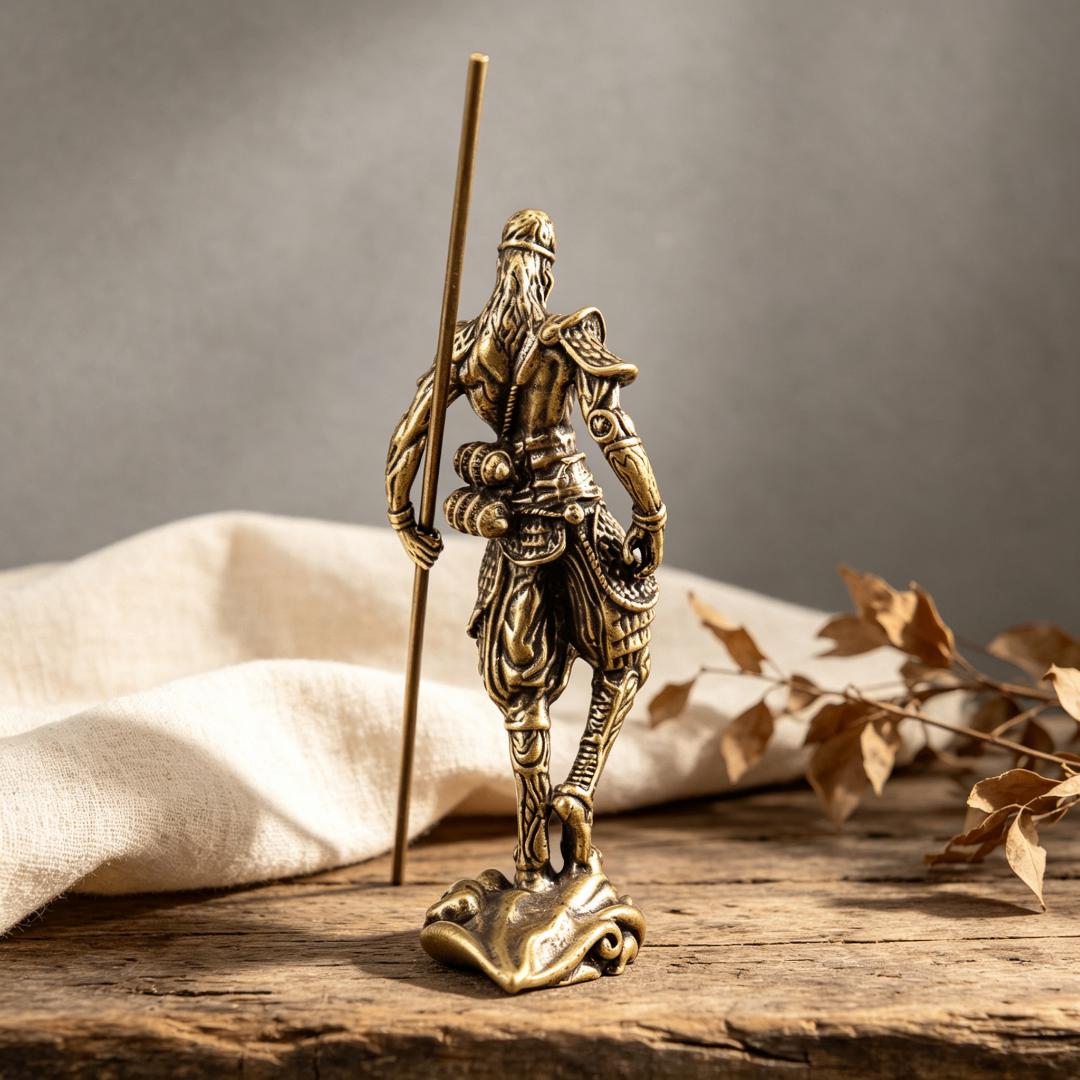 Hand Forged Brass Monkey Warrior Statue — Brass figurine image 4