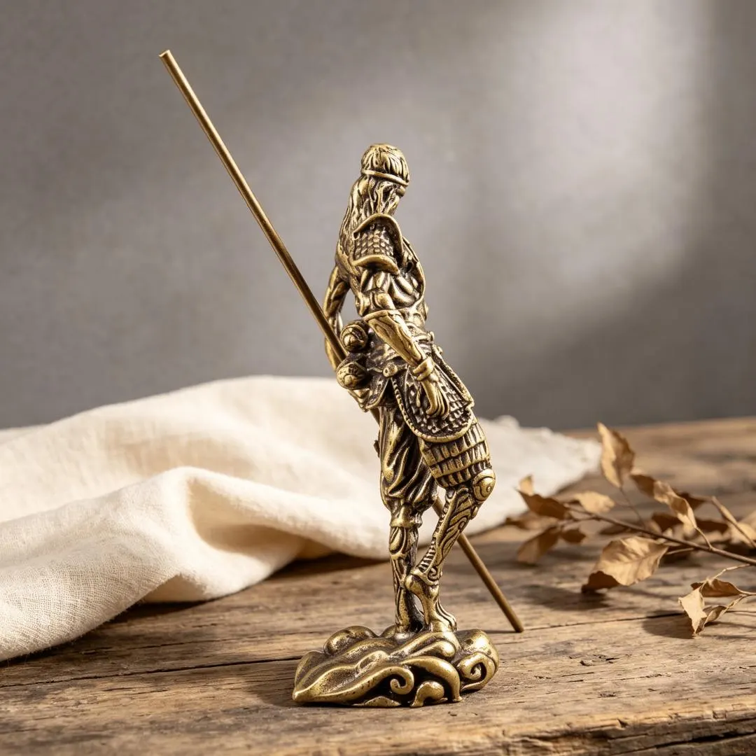 Hand Forged Brass Monkey Warrior Statue — Brass figurine image 5