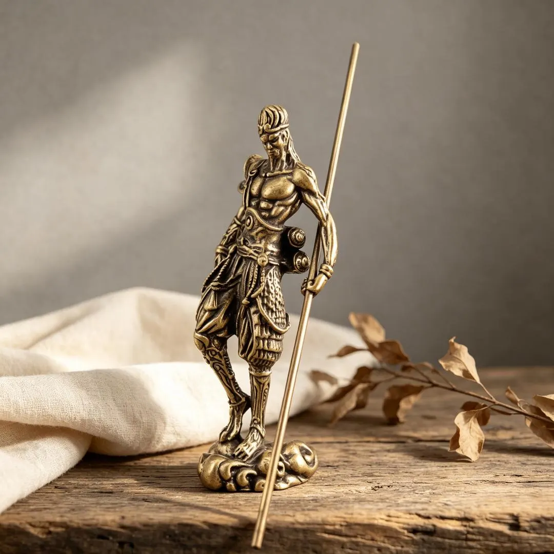 Hand Forged Brass Monkey Warrior Statue — Brass figurine image 6